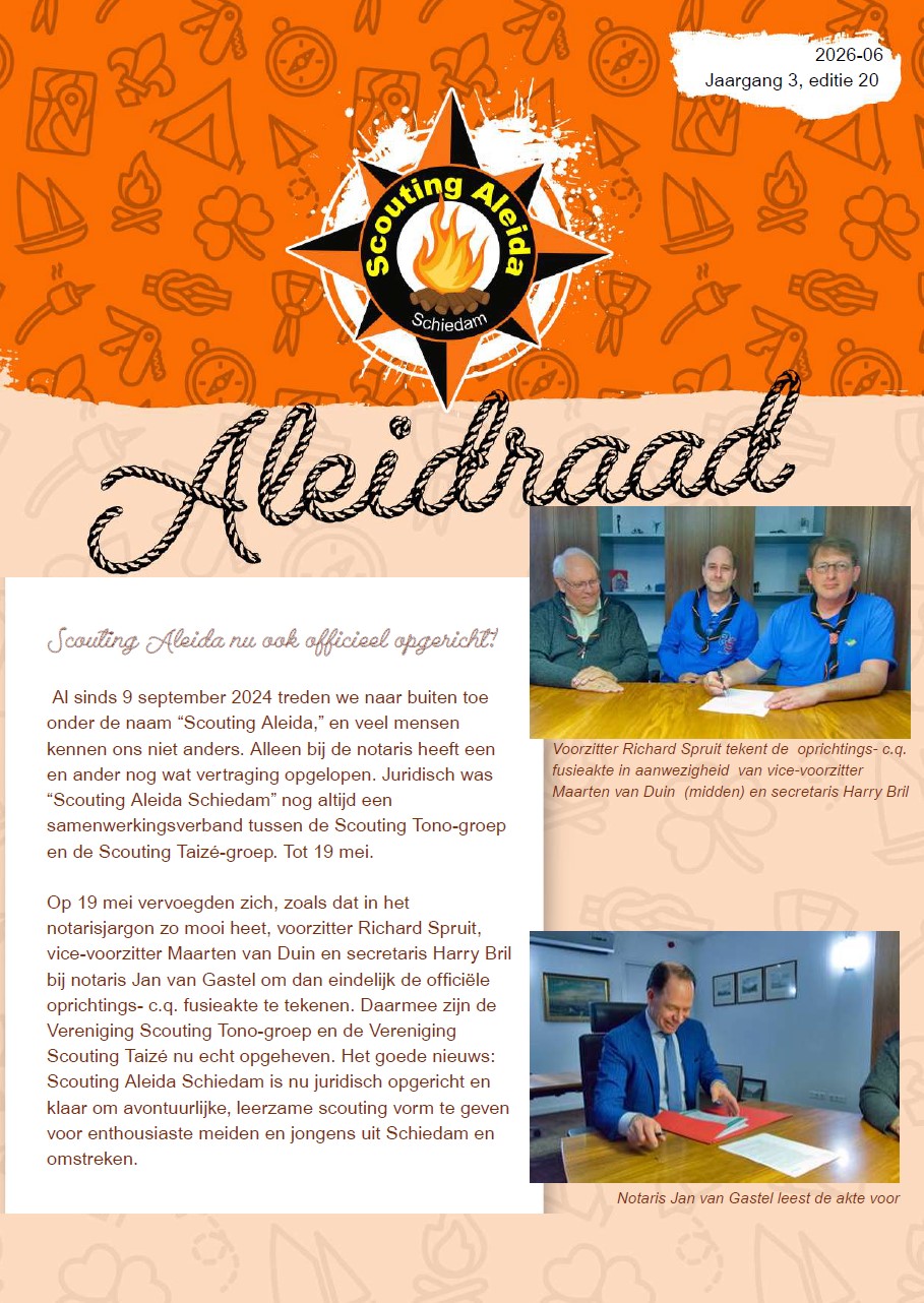 De Aleidraad van juni 2026 van Scouting Aleida Schiedam