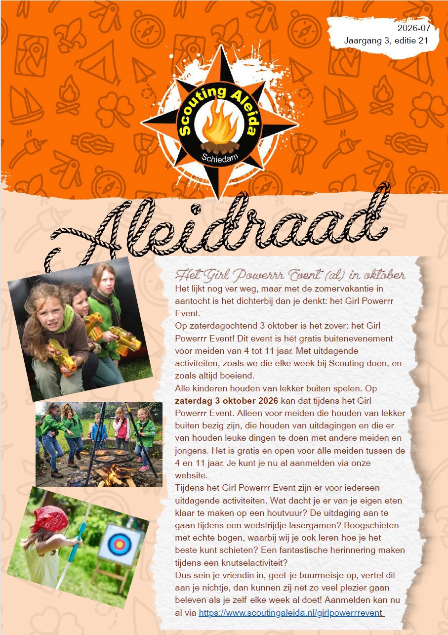 De Aleidraad van juli 2026 van Scouting Aleida Schiedam