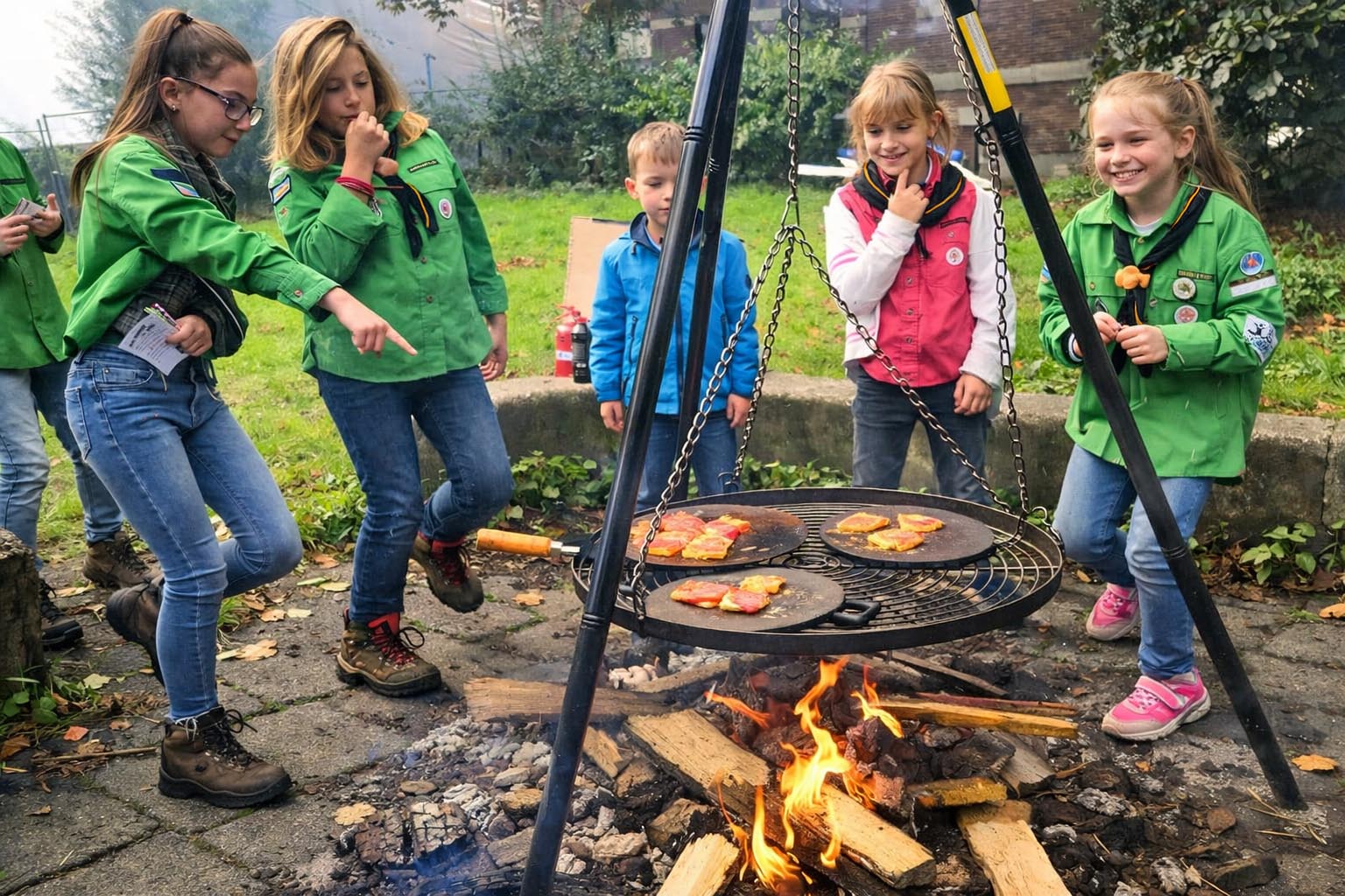 Maak je eigen eten op houtvuur bij Scouting Aleida Schiedam